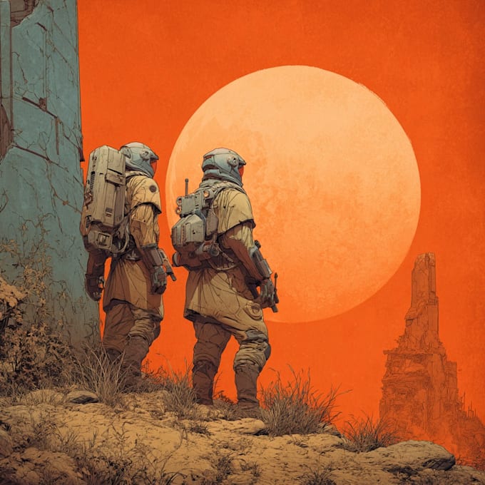 have a sci fi illustration and sci fi art