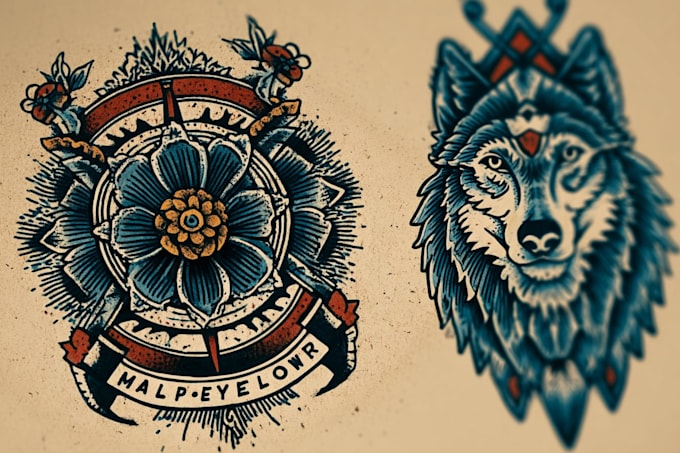 draw awesome old school tattoo style designs