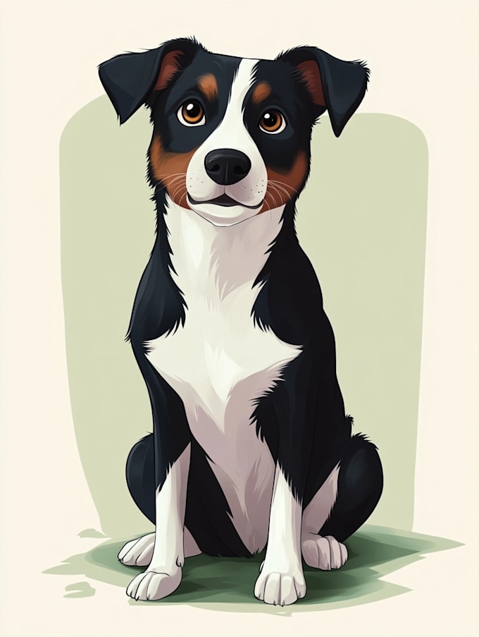 make disney pets portrait illustration in disney style