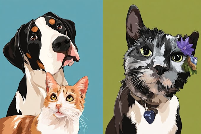 create animals cartoon illustration