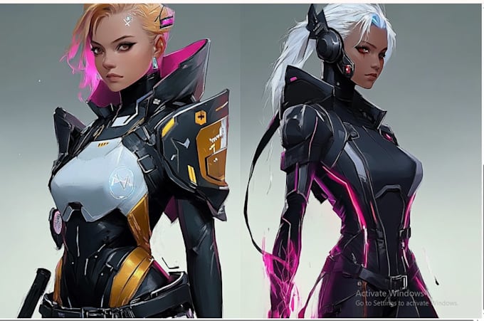 design cyberpunk character, original character design