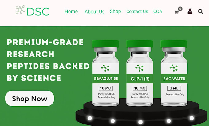 build supplement, nootropic, peptide and nutraceutical shopify wordpress website