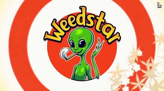 design an awesome alien smoking mascot logo with express delivery