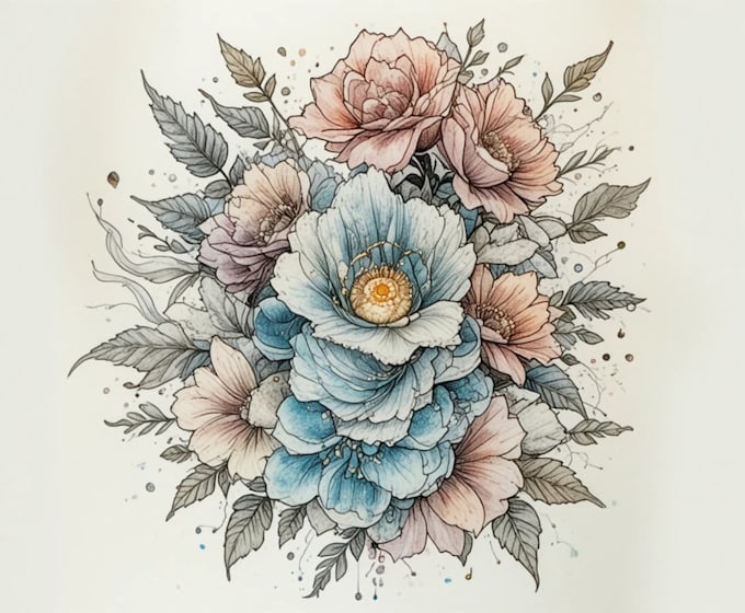 custom a watercolor tattoo design