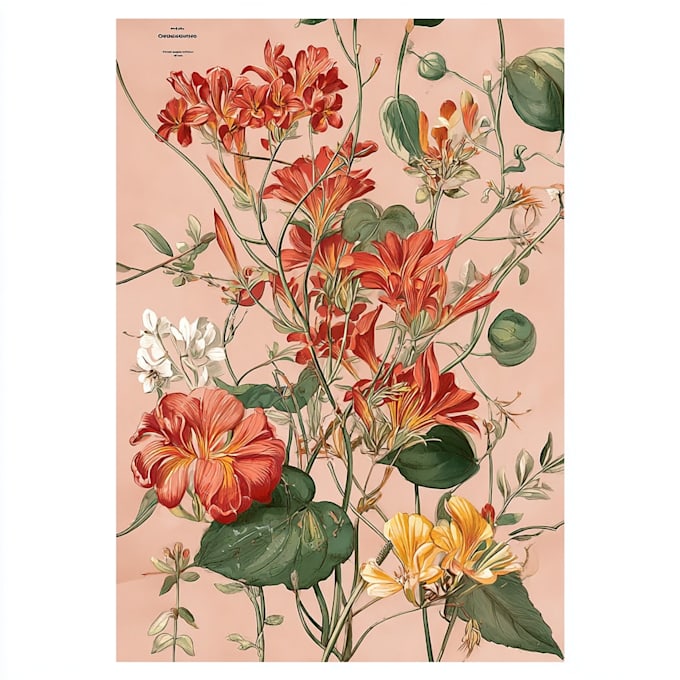 create a beautiful vintage botanical illustration poster