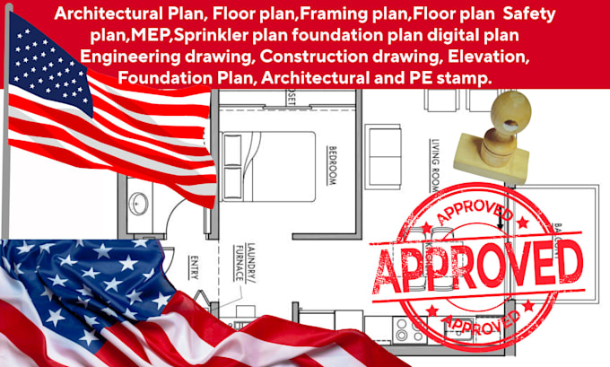 Draw architectural drawing floor plan pe stamp city permit mep ...