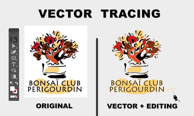 redraw and vectorize your logo in high quality