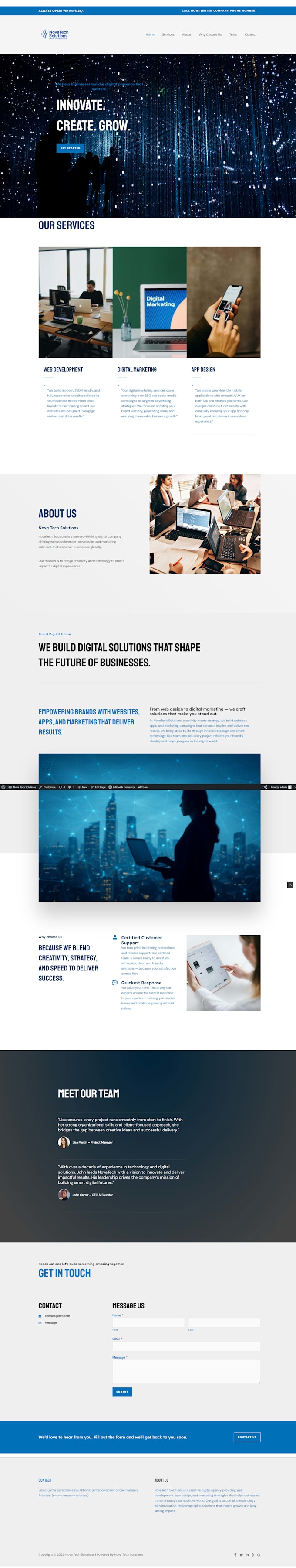 design a responsive elementor wordpress landing page
