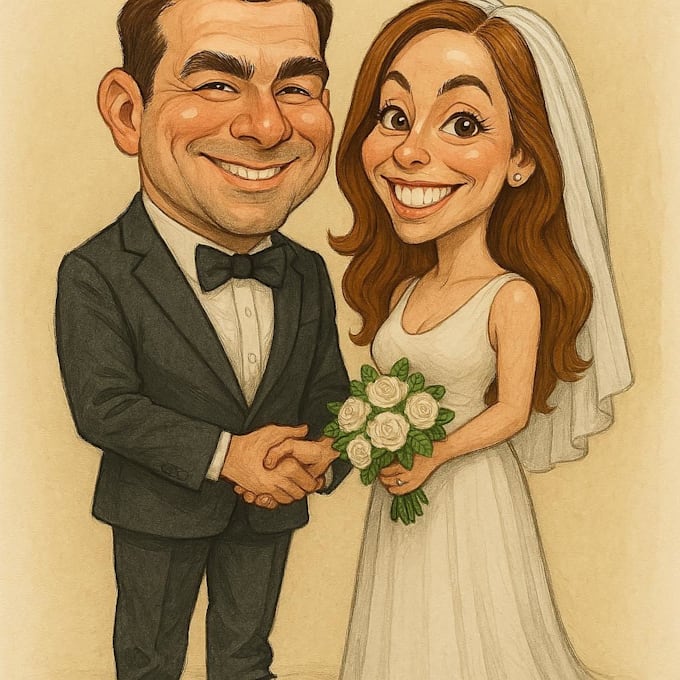 make caricatures for couples, families, weddings