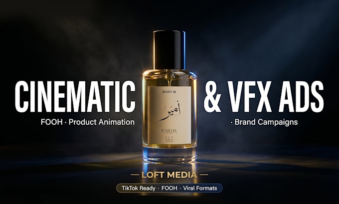 create cinematic 3d cgi animation and realistic vfx ads