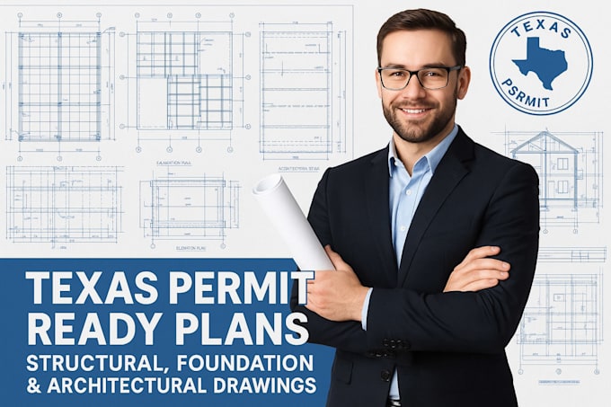 Do texas permit ready structural drawings foundation and architectural ...