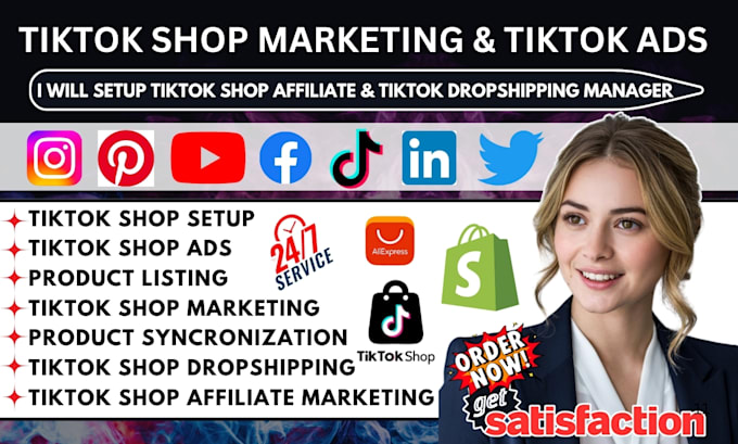 set up tik tok shop setup tiktok shop dropshipping  affiliate marketing manager