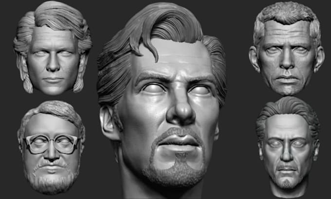 sculpt realistic 3d head model stl 3d printable character 2d to 3d bust statue