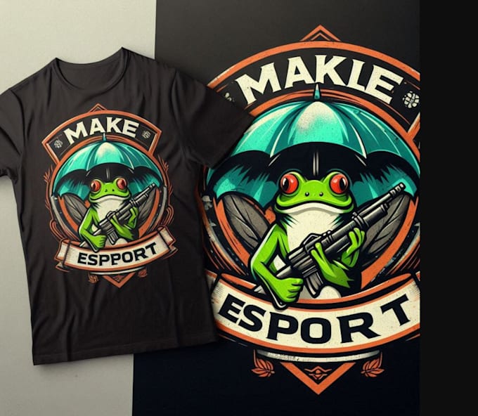 make creative mascot frog umbrella logo