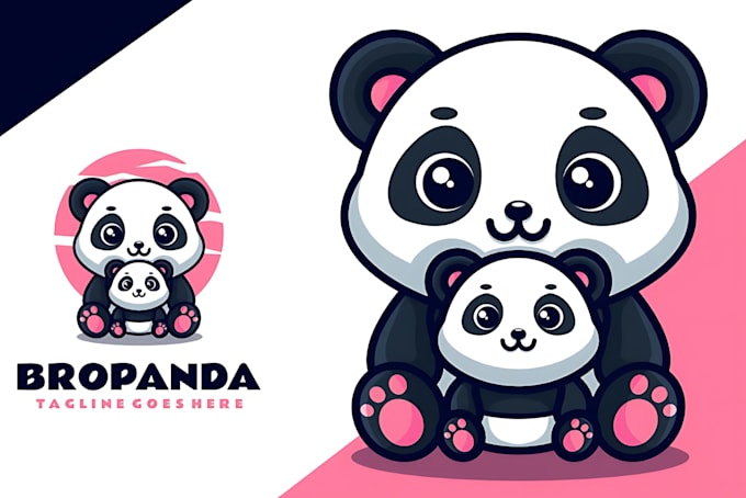 design modern gorgeous panda mascot logo