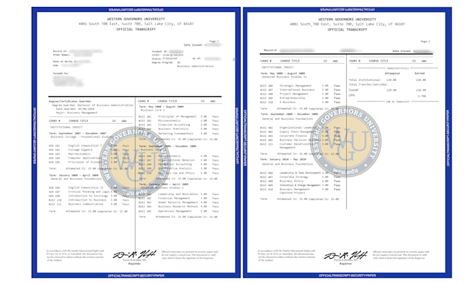 design college transcript, university, and high school transcripts