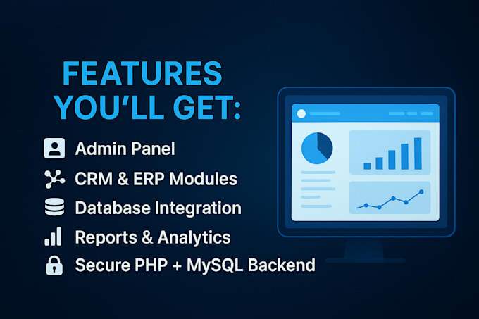 create a custom PHP CRM erp or business management web portal