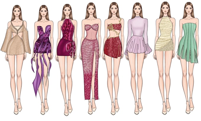 Draw fashion illustration fashion sketch model design collection brands ...