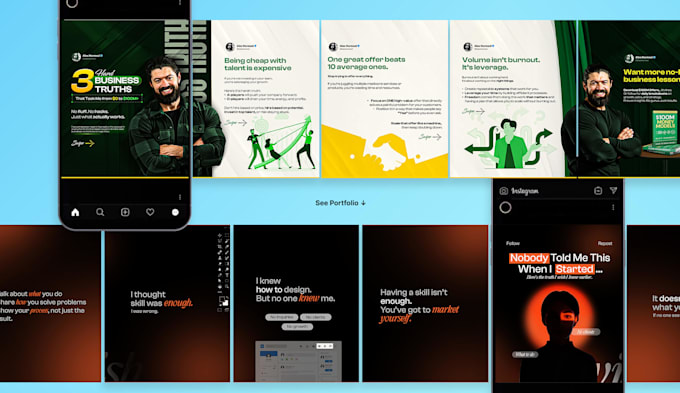 design high engagement carousel posts for linkedin and instagram