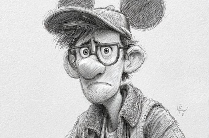 draw a fictional character in disney sketch
