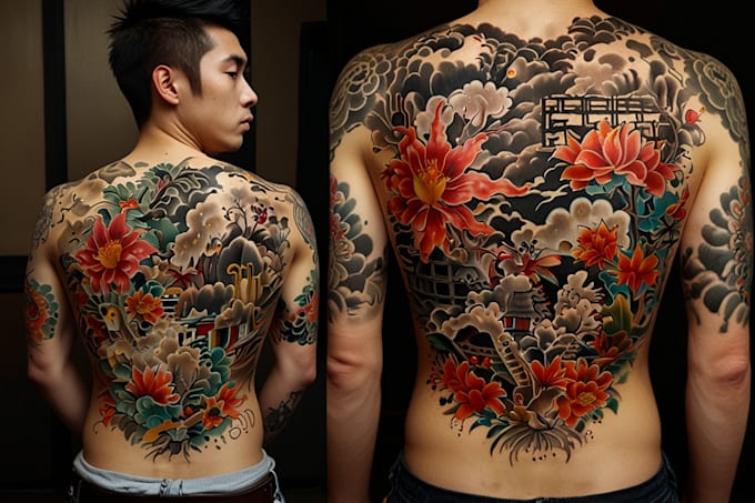 create a tattoo in japanese style