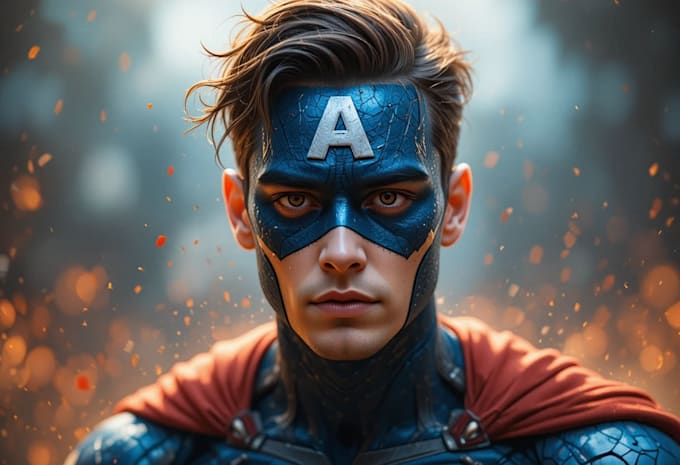 make watercolor super hero couple portrait