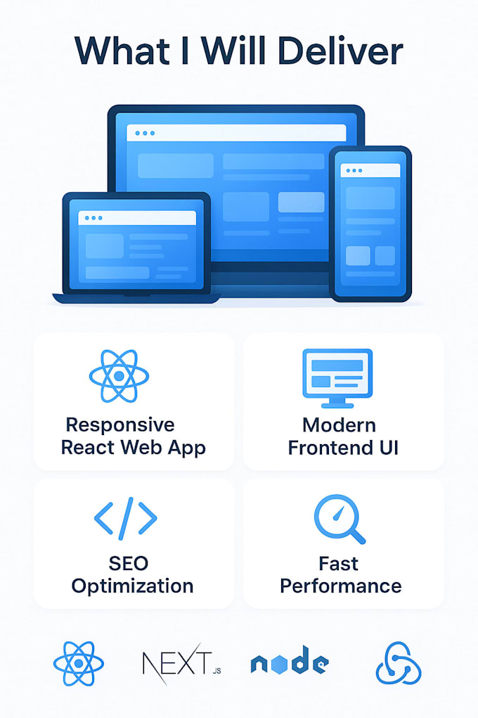 develop modern responsive react js web app or frontend development