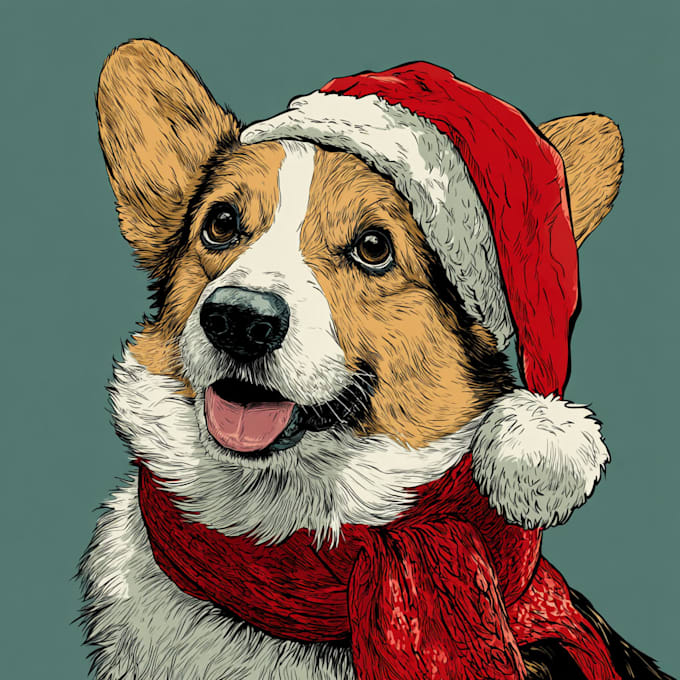 draw your christmas pet portrait