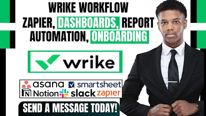 do wrike workflow dashboard automation zapier reports slack template integration