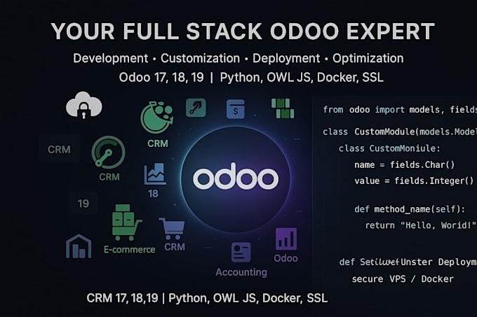 be your odoo expert developer for odoo erp implementation and customization