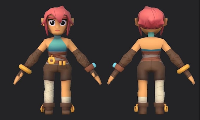 design low poly 3d model character asset environment for game and animation