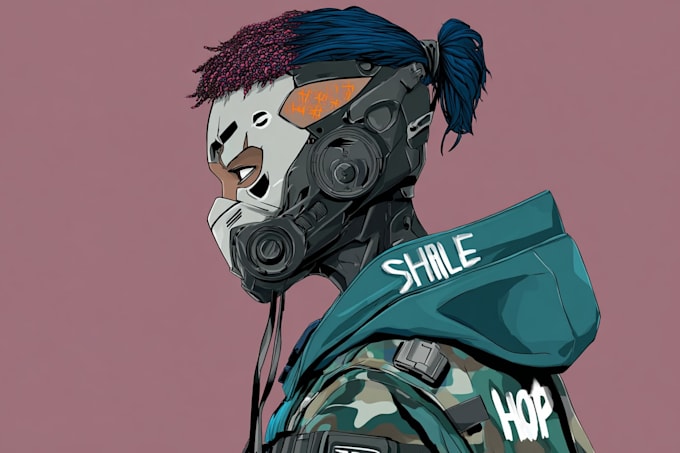 draw cyberpunk scribble art your portrait