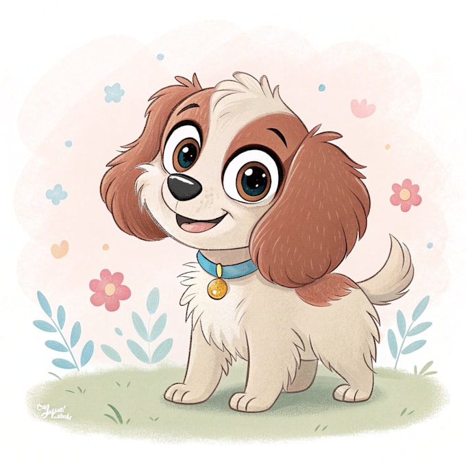 draw a cute disney style pet portrait