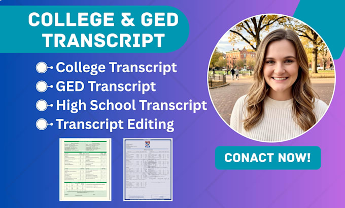 design or edit high school transcript, college transcript