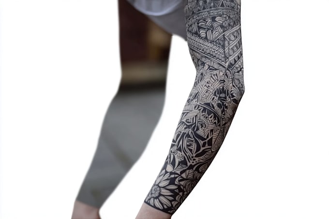 create sleeve tattoo design in geometric style