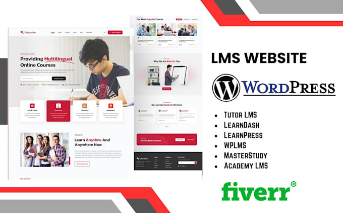 develop wordpress lms website using moodle lms, learnpress wplms and lifter lms