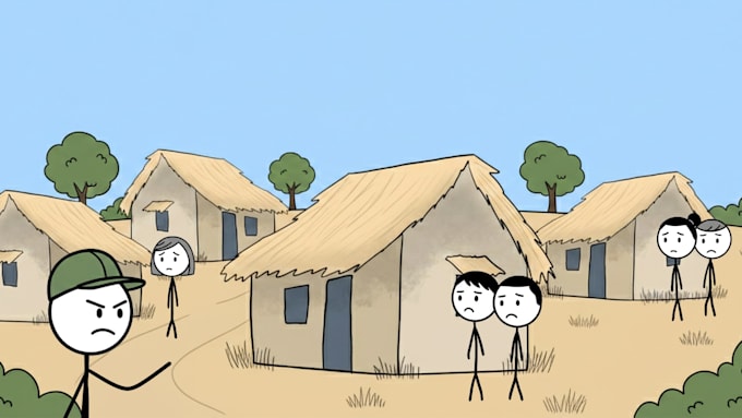 create a 2d stick figure stop motion animation