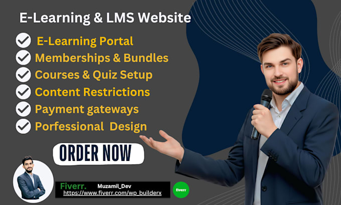 design a kajabi website and learndash lms learning website as a pro developer