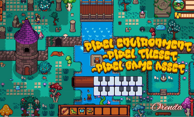 do pixel game environment, pixel tileset top down, game assets animation, nfts