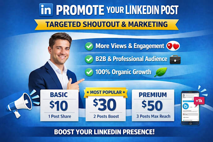 share, repost, and promote your linkedin content to my 37k connections, shoutout