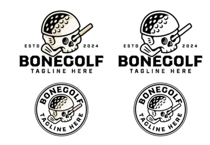 give creative skull logo design with new concepts