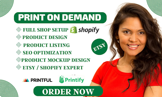 build shopify print on demand printful printify apliiq shopify ecommerce expert