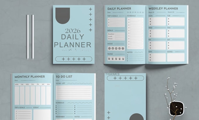 etsy digital planner hyperlinked planner digital journal canva workbook design