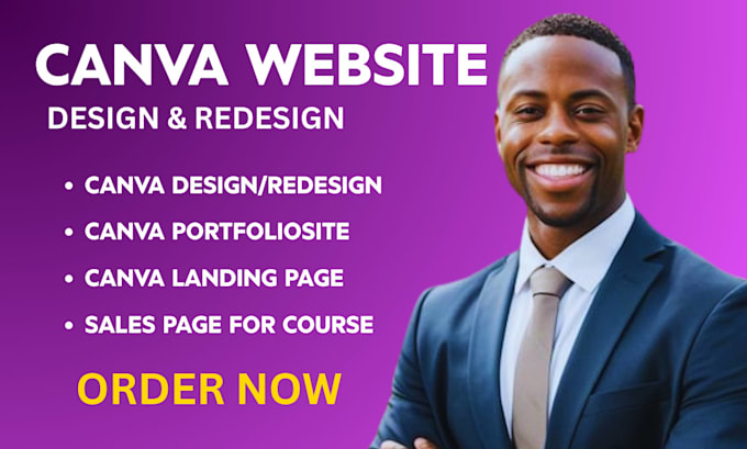 create a professional and attractive website layout in canva