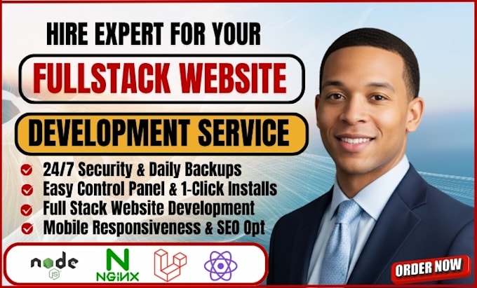 do full stack website development, front end backend full stack developer