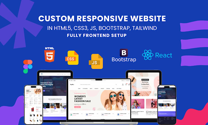 convert figma or PSD to responsive HTML, CSS, tailwind, js