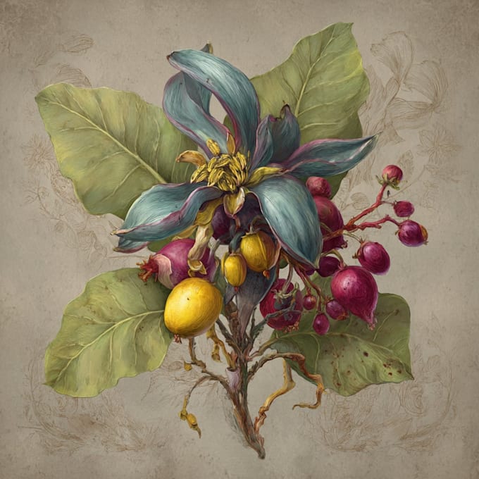 draw realistic botanical illustration