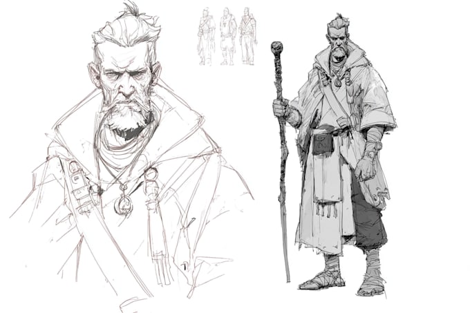 create character concept art sketch