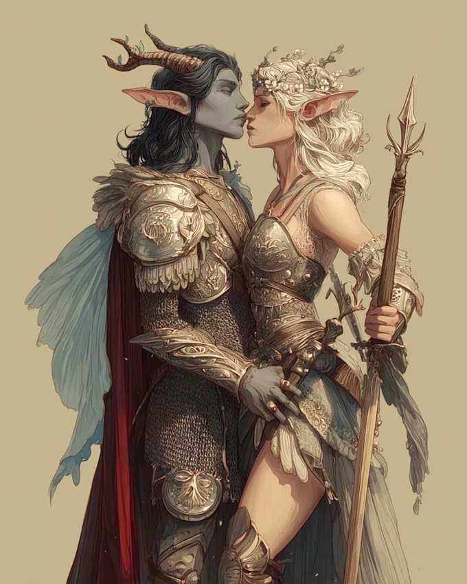 create a full color dnd character illustration