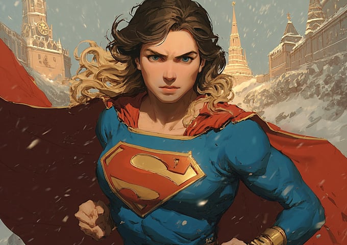 create an epic superhero character art in comic or realistic